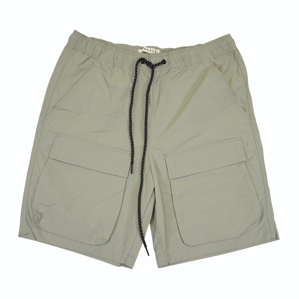 PacSun‎ Cargo Shorts Mens Medium Grey Nylon Utility Drawstring Hiking Pockets